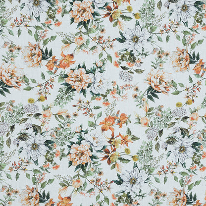 Cotton Voile - Orange and Green Floral - Les Fleurs de L'amour Print - Mood Exclusive Jacques Collection