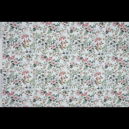 Cotton Voile - Pink and Green Floral - Les Fleurs de L'amour Print - Mood Exclusive Jacques Collection