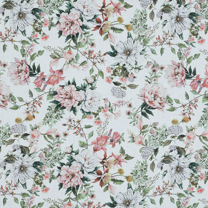 Cotton Voile - Pink and Green Floral - Les Fleurs de L'amour Print - Mood Exclusive Jacques Collection