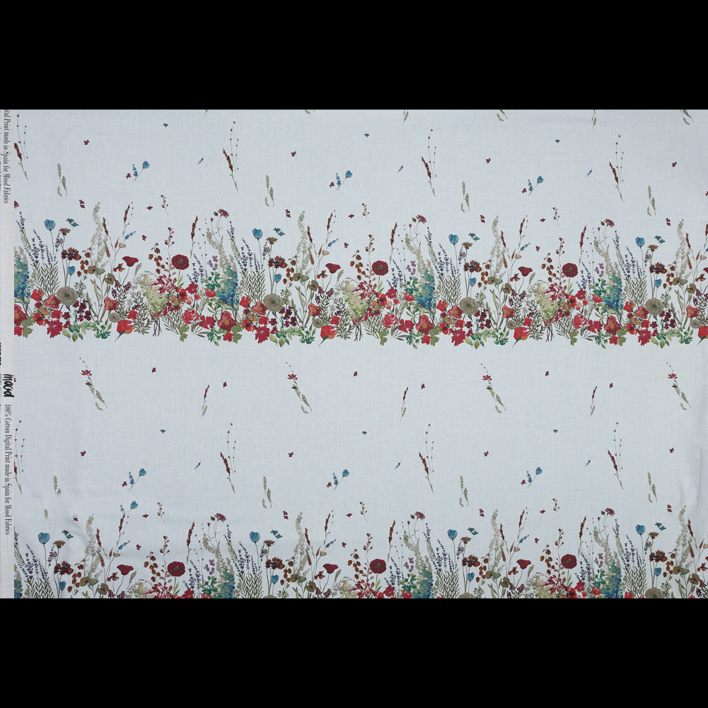 Cotton Voile Panel - White Floral Band - Promenade au Pavot Print - Mood Exclusive Jacques Collection