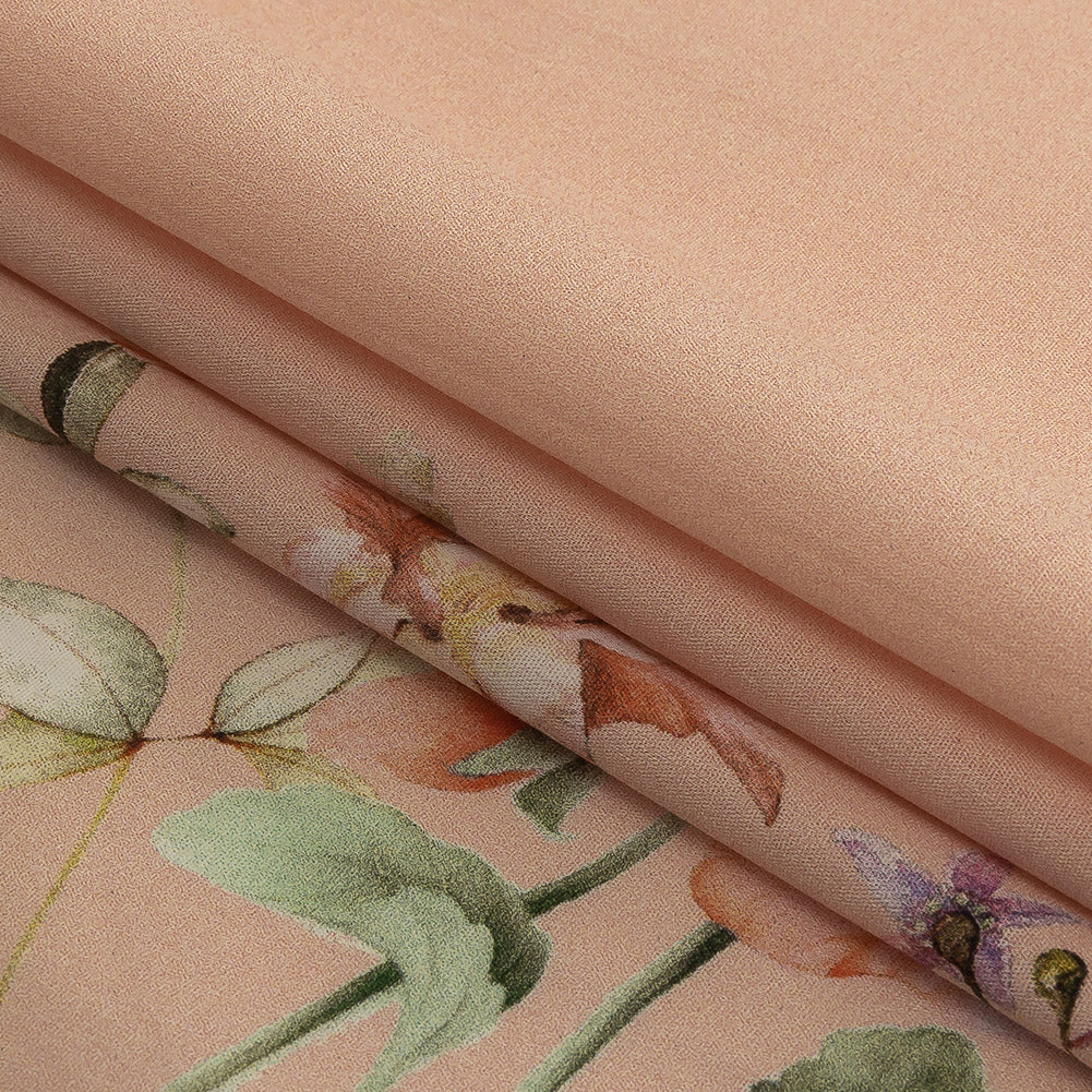 Cotton Poplin - Pink Floral Border - La Marche des Fleurs Print - Mood Exclusive Jacques Collection
