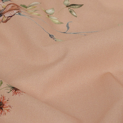 Cotton Poplin - Pink Floral Border - La Marche des Fleurs Print - Mood Exclusive Jacques Collection