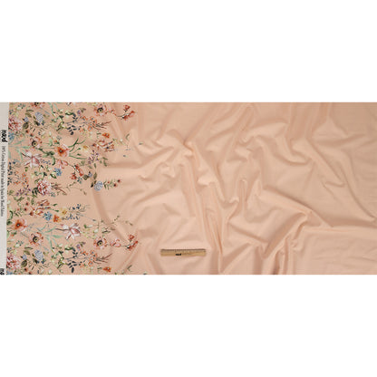 Cotton Poplin - Pink Floral Border - La Marche des Fleurs Print - Mood Exclusive Jacques Collection