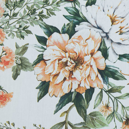 Cotton Poplin - Orange and Green Floral - Les Fleurs de L'amour Print - Mood Exclusive Jacques Collection