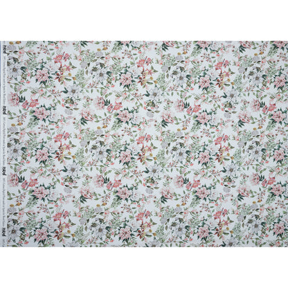 Cotton Poplin - Pink and Green Floral - Les Fleurs de L'amour Print - Mood Exclusive Jacques Collection
