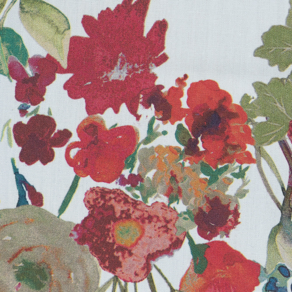 Cotton Poplin Panel - White Floral Band - Promenade au Pavot Print - Mood Exclusive Jacques Collection