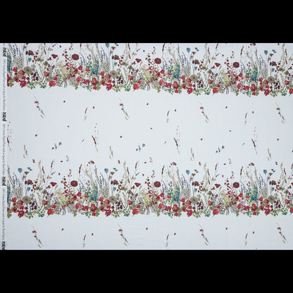 Cotton Poplin Panel - White Floral Band - Promenade au Pavot Print - Mood Exclusive Jacques Collection