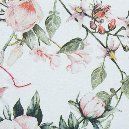 Stretch Cotton Sateen - Pink and Green - Les Fleurs de L'amour Print - Mood Exclusive Jacques Collection