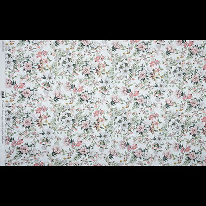 Stretch Cotton Sateen - Pink and Green - Les Fleurs de L'amour Print - Mood Exclusive Jacques Collection