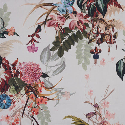 Mood Exclusive Ile des Orchidees Olive and Red Stretch Cotton Sateen