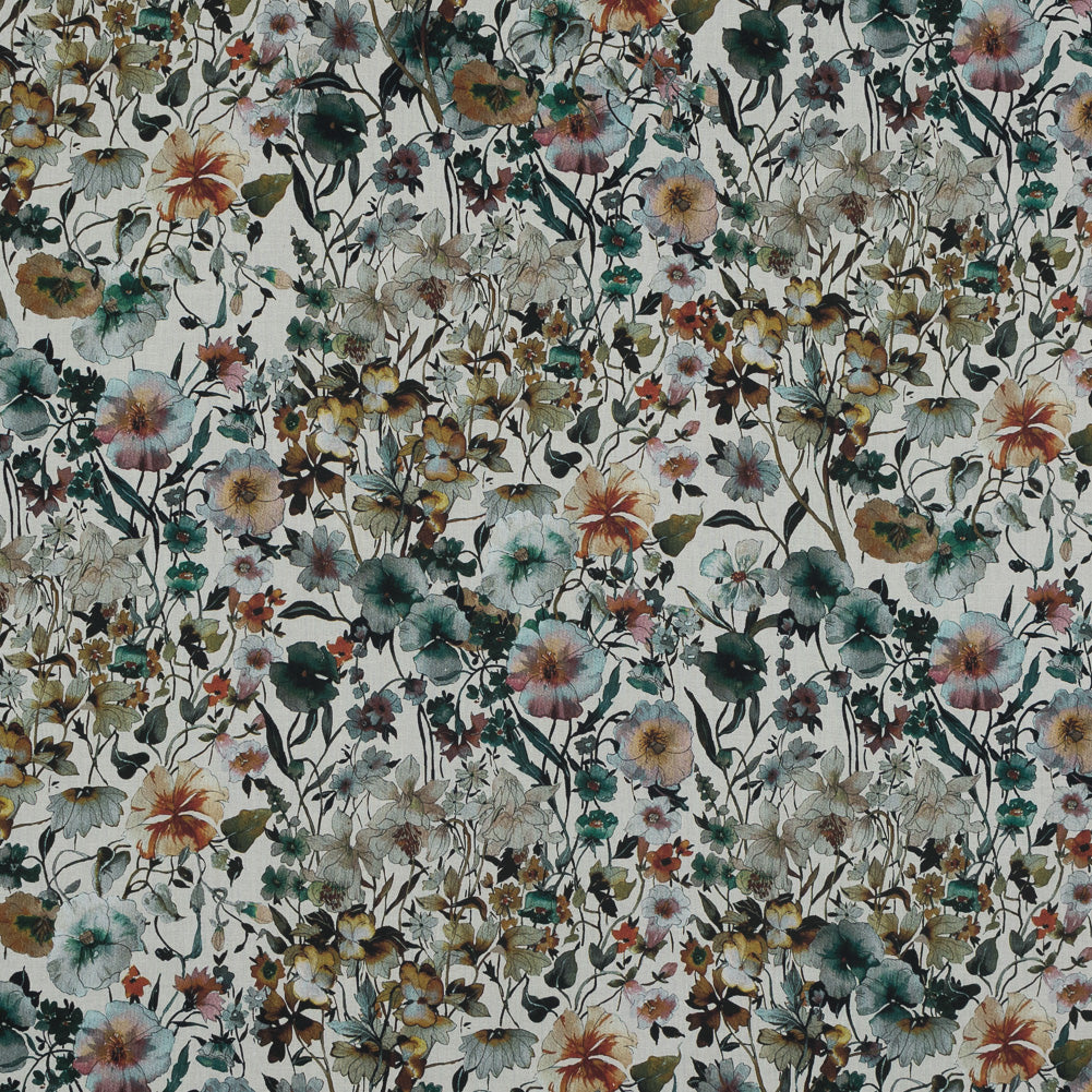 Cotton Voile - Ivory Floral - Passing of Adonis Print - Mood Exclusive Gaia Collection