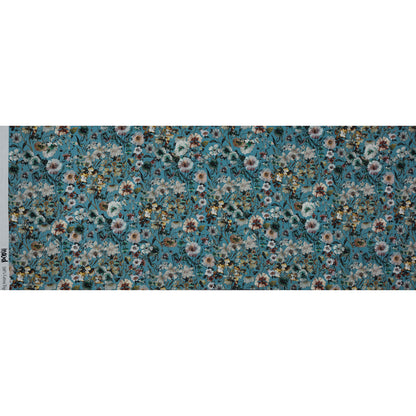 Cotton Voile - Blue Floral - Passing of Adonis Print - Mood Exclusive Gaia Collection