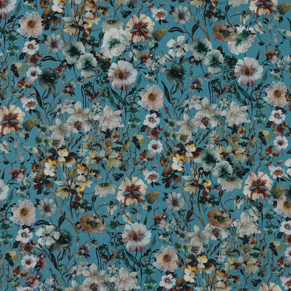 Cotton Voile - Blue Floral - Passing of Adonis Print - Mood Exclusive Gaia Collection