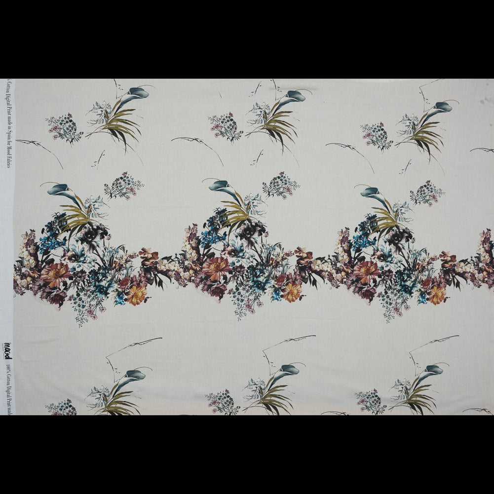 Cotton Voile Panel - Floral Band - Hera's Offering Print - Mood Exclusive Gaia Collection