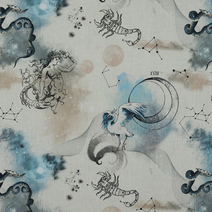 Cotton Voile - Beige Celestial Birds - Apollo's Disguise Beige Print - Mood Exclusive Gaia Collection