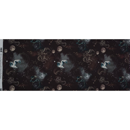 Cotton Voile - Burgundy Celestial Birds - Apollo's Disguise Burgundy Print - Mood Exclusive Gaia Collection