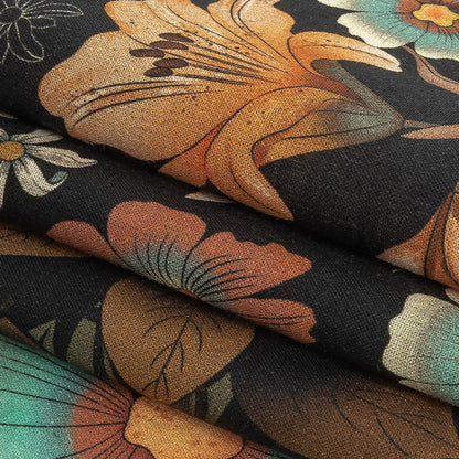 Cotton Voile - Rustic Floral - Narcissus' Reflection Print - Mood Exclusive Gaia Collection