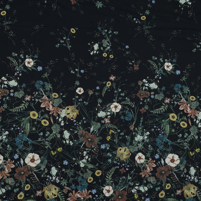 Cotton Voile - Black Floral - Persephone's Bouquet Print - Mood Exclusive Gaia Collection