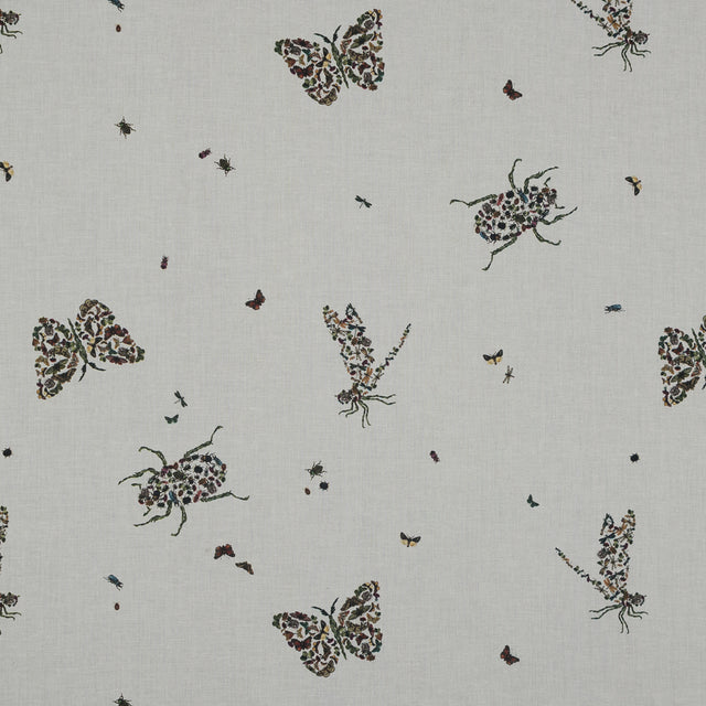 Cotton Voile - Floral Beetles and Butterflies - Tithonus' Lament Print - Mood Exclusive Gaia Collection