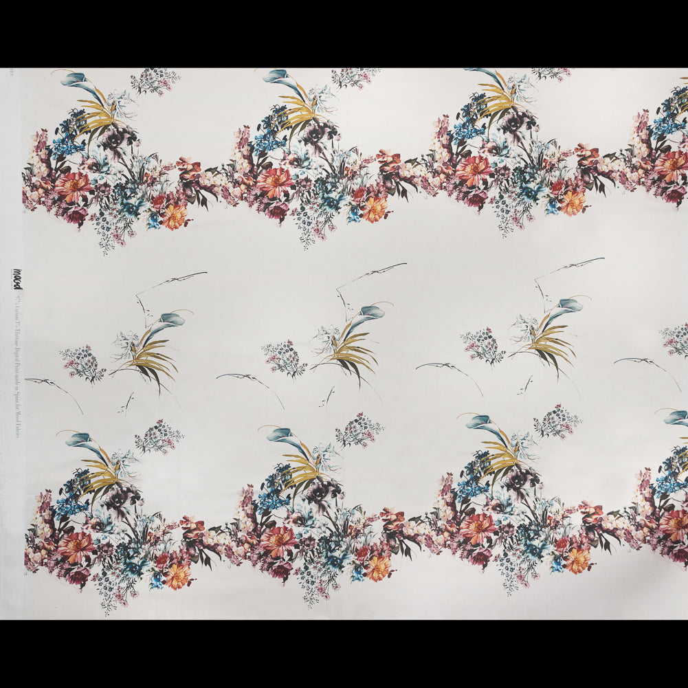 Panel de satén de algodón elástico - Estampado Ofrenda de Hera - Colección Gaia exclusiva de Mood