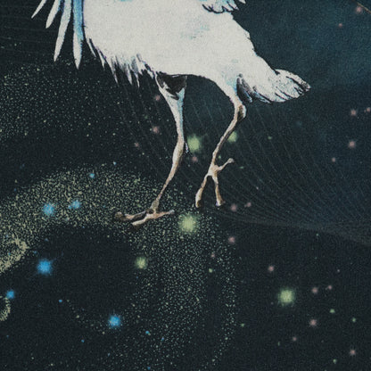 Stretch Cotton Sateen - Navy Celestial Birds - Apollo's Disguise Print - Mood Exclusive Gaia Collection