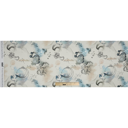 Stretch Cotton Sateen - Beige Celestial Birds - Apollo's Disguise Beige Print - Mood Exclusive Gaia Collection
