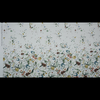 Stretch Cotton Sateen - White Floral - Persephone's Bouquet Print - Mood Exclusive Gaia Collection