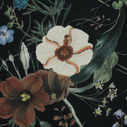 Stretch Cotton Sateen - Black Floral - Persephone's Bouquet Print - Mood Exclusive Gaia Collection