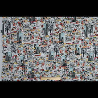 Mood Exclusive White Coffee and Cars Cotton Voile