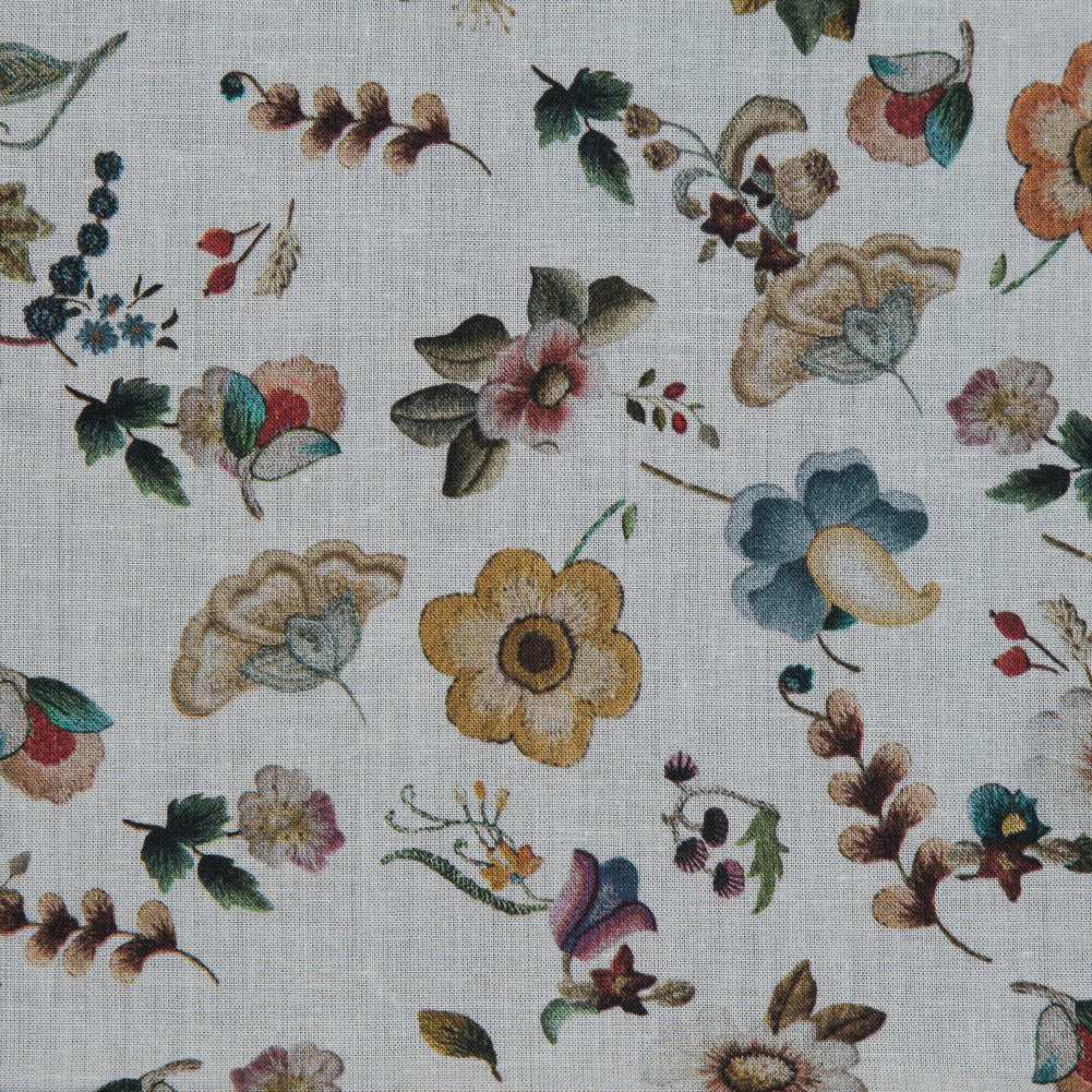 Mood Exclusive White Blooms of Nature's Bounty Cotton Voile