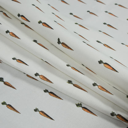 Stretch Cotton Sateen - White Carrots - Carrots of the Hamakua Coast Print - Mood Exclusive Aloha Collection