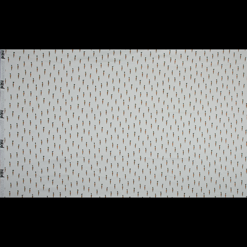 Stretch Cotton Sateen - White Carrots - Carrots of the Hamakua Coast Print - Mood Exclusive Aloha Collection