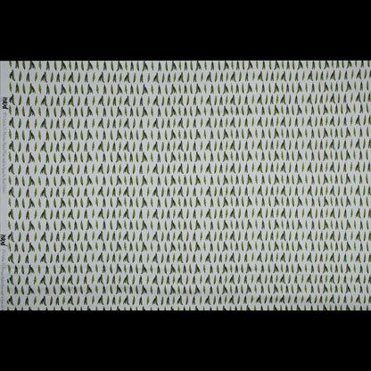 Stretch Cotton Sateen - White and Green Pea Pods - January Peas Print - Mood Exclusive Aloha Collection