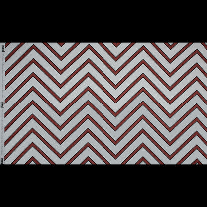 Stretch Cotton Sateen - Coral Red Chevrons - Hele Zig-Zag Print - Mood Exclusive Aloha Collection