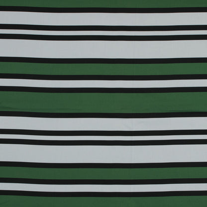 Stretch Cotton Sateen - Green and White Stripes - Aina Stripe Print - Mood Exclusive Aloha Collection