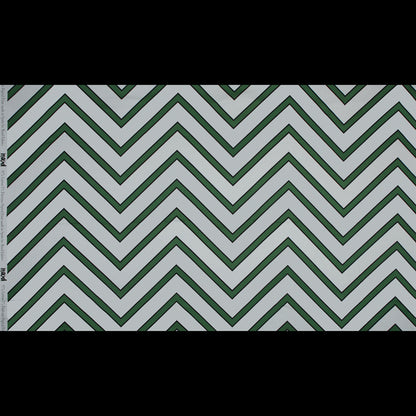 Stretch Cotton Sateen - Green Chevrons - Hele Zig-Zag Print - Mood Exclusive Aloha Collection