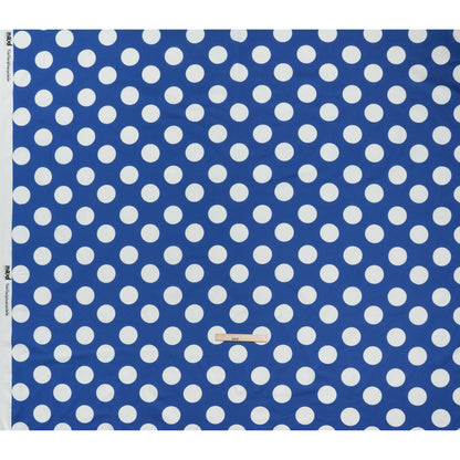 Stretch Cotton Sateen - Blue and White Polka Dots - Mood Exclusive Mahina Dots Print