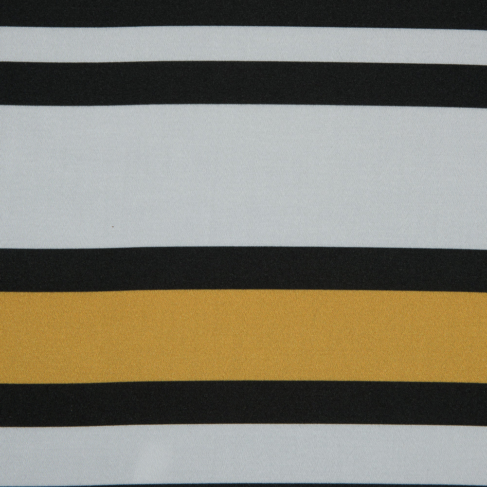 Stretch Cotton Sateen - Yellow and White Stripes - Aina Stripe Print - Mood Exclusive Aloha Collection