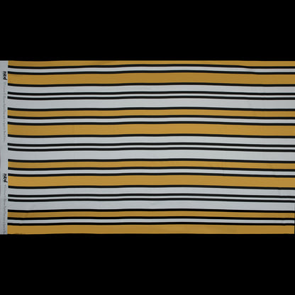 Stretch Cotton Sateen - Yellow and White Stripes - Aina Stripe Print - Mood Exclusive Aloha Collection