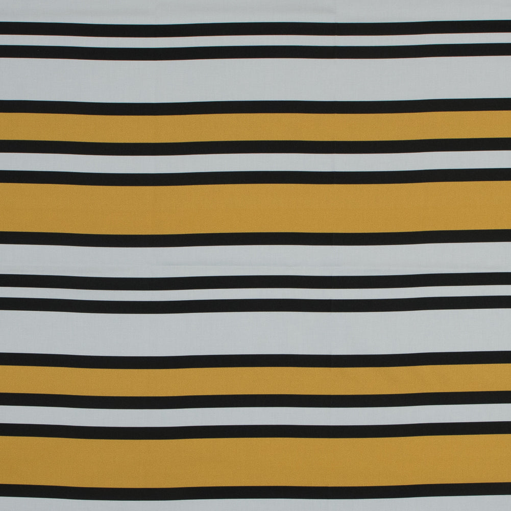Stretch Cotton Sateen - Yellow and White Stripes - Aina Stripe Print - Mood Exclusive Aloha Collection