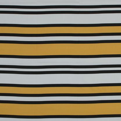 Stretch Cotton Sateen - Yellow and White Stripes - Aina Stripe Print - Mood Exclusive Aloha Collection