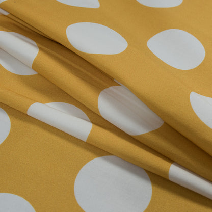 Stretch Cotton Sateen - Yellow Polka Dots - Mahina Dots Print - Mood Exclusive Aloha Collection