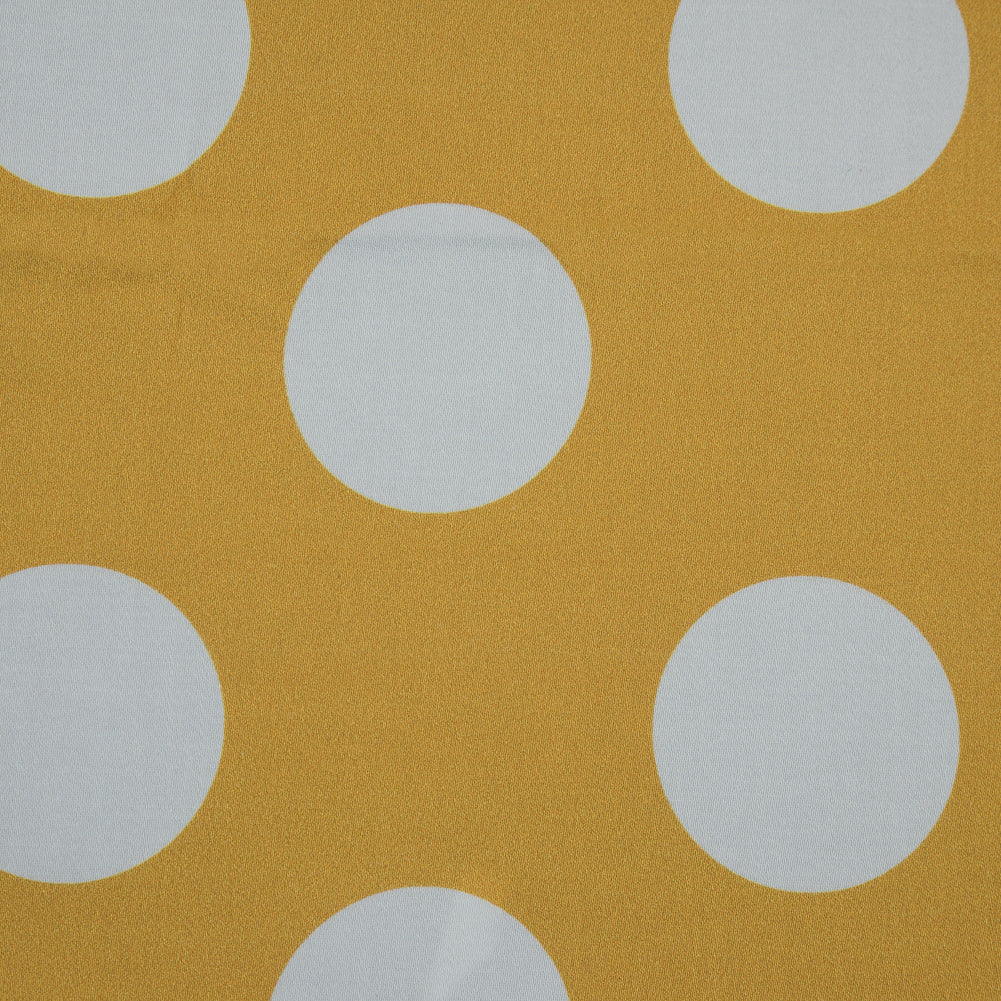 Stretch Cotton Sateen - Yellow Polka Dots - Mahina Dots Print - Mood Exclusive Aloha Collection