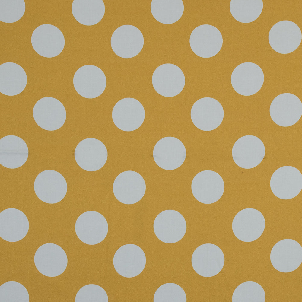 Stretch Cotton Sateen - Yellow Polka Dots - Mahina Dots Print - Mood Exclusive Aloha Collection