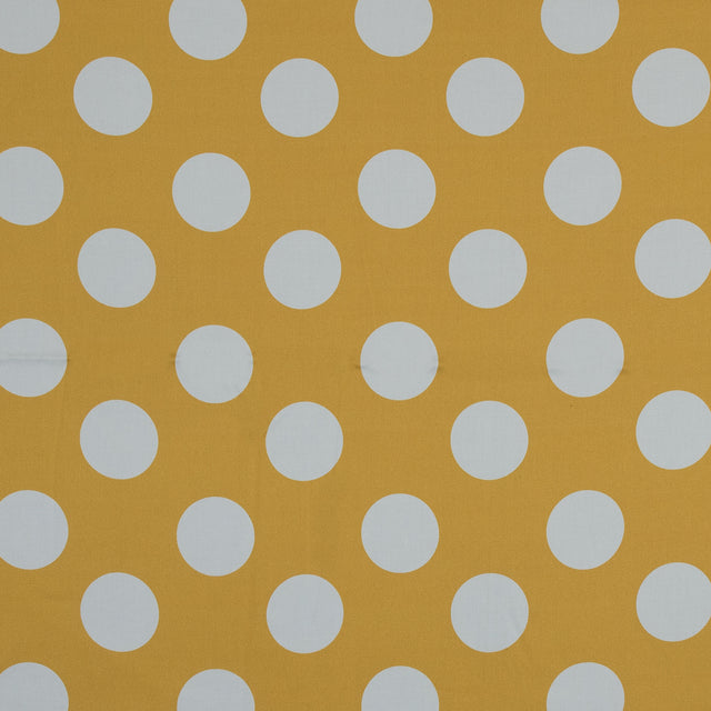 Stretch Cotton Sateen - Yellow Polka Dots - Mahina Dots Print - Mood Exclusive Aloha Collection