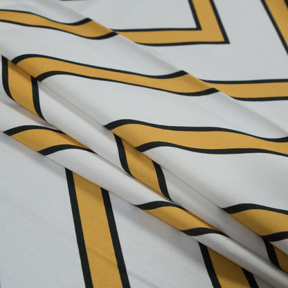 Stretch Cotton Sateen - Yellow Chevrons - Hele Zig-Zag Print - Mood Exclusive Aloha Collection