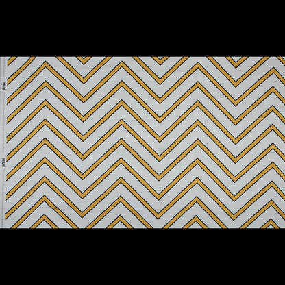 Stretch Cotton Sateen - Yellow Chevrons - Hele Zig-Zag Print - Mood Exclusive Aloha Collection