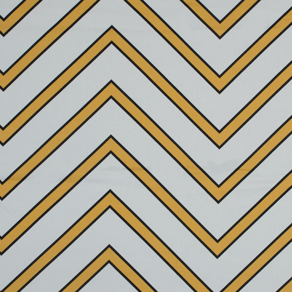 Stretch Cotton Sateen - Yellow Chevrons - Hele Zig-Zag Print - Mood Exclusive Aloha Collection