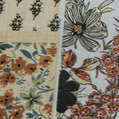 Cotton Voile - Yellow Floral Patchwork - Tulsi's Worship Print - Mood Exclusive Surya Collection