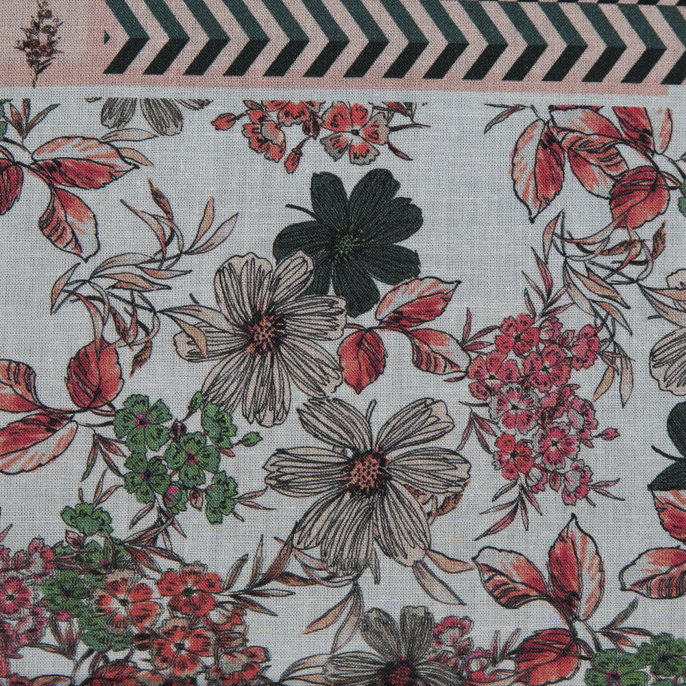 Cotton Voile - Pink Floral Patchwork - Tulsi's Worship Print - Mood Exclusive Surya Collection